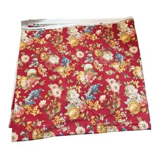 Waverly Marietta Floral Cotton Fabric Red Yellow Blue Screen Print 54"x3 Yards